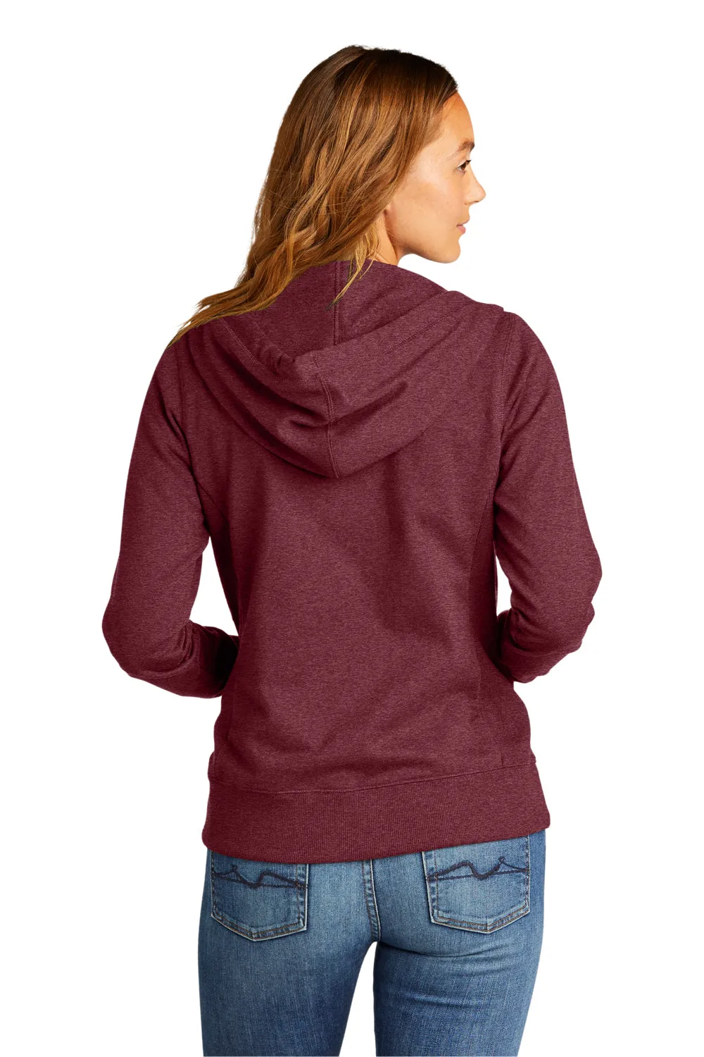 Pull à capuche zip complet pour femmes District avec poches - Marron chiné