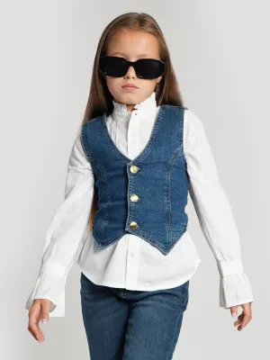 DL1961 Veste en jean Zizi pour filles en bleu