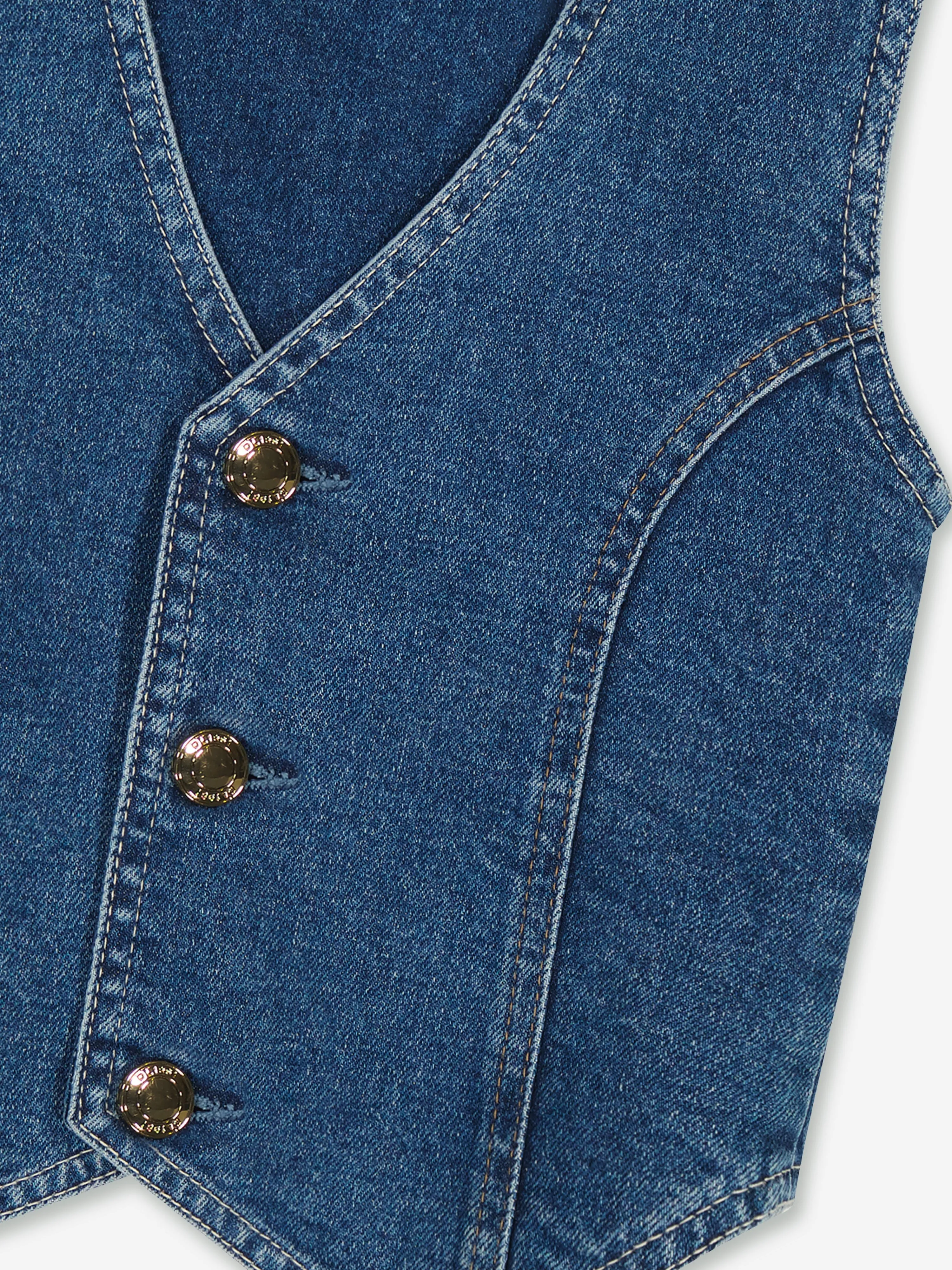 DL1961 Veste en jean Zizi pour filles en bleu