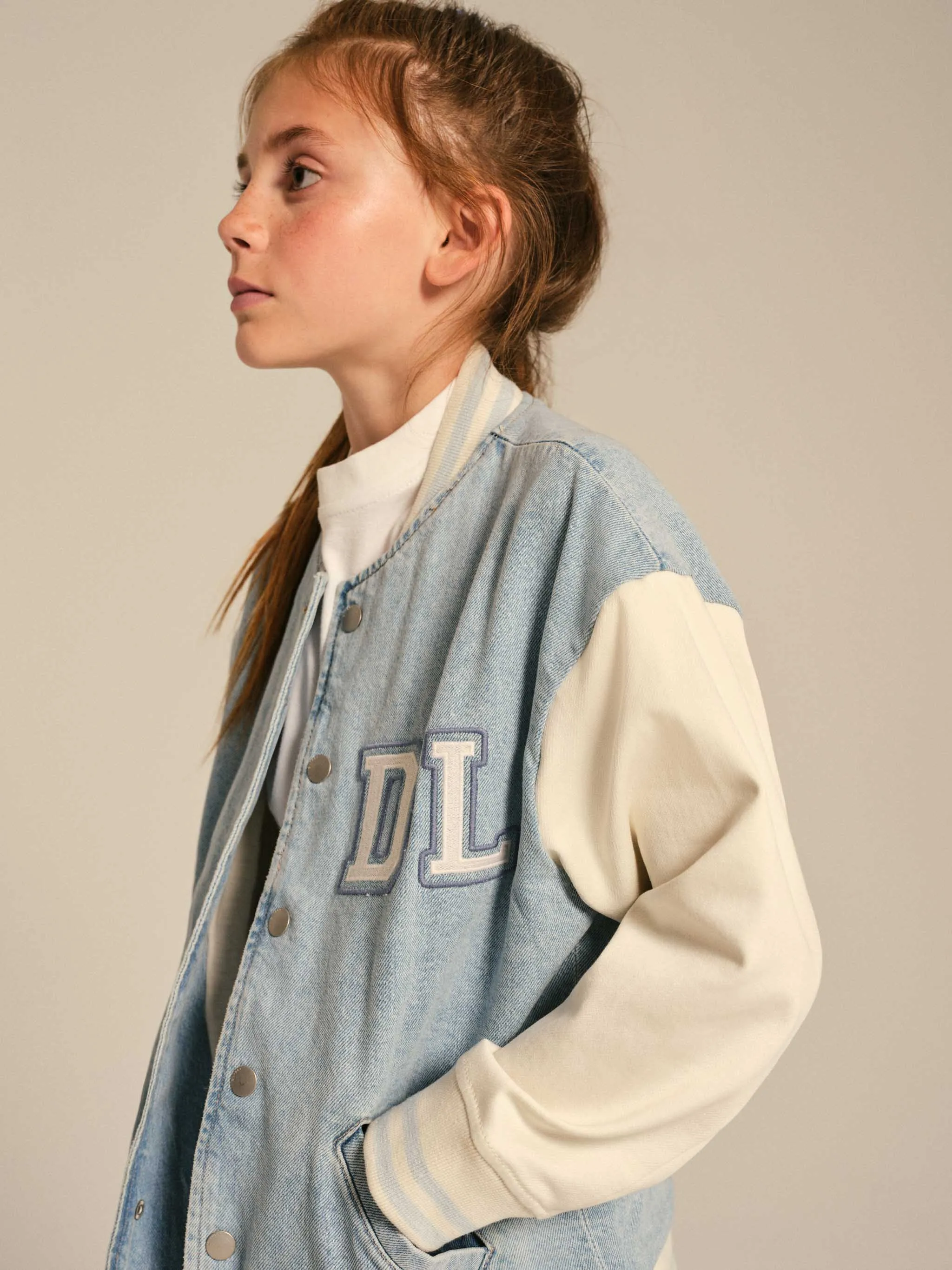 Veste bomber en denim pour enfants DL1961 en bleu