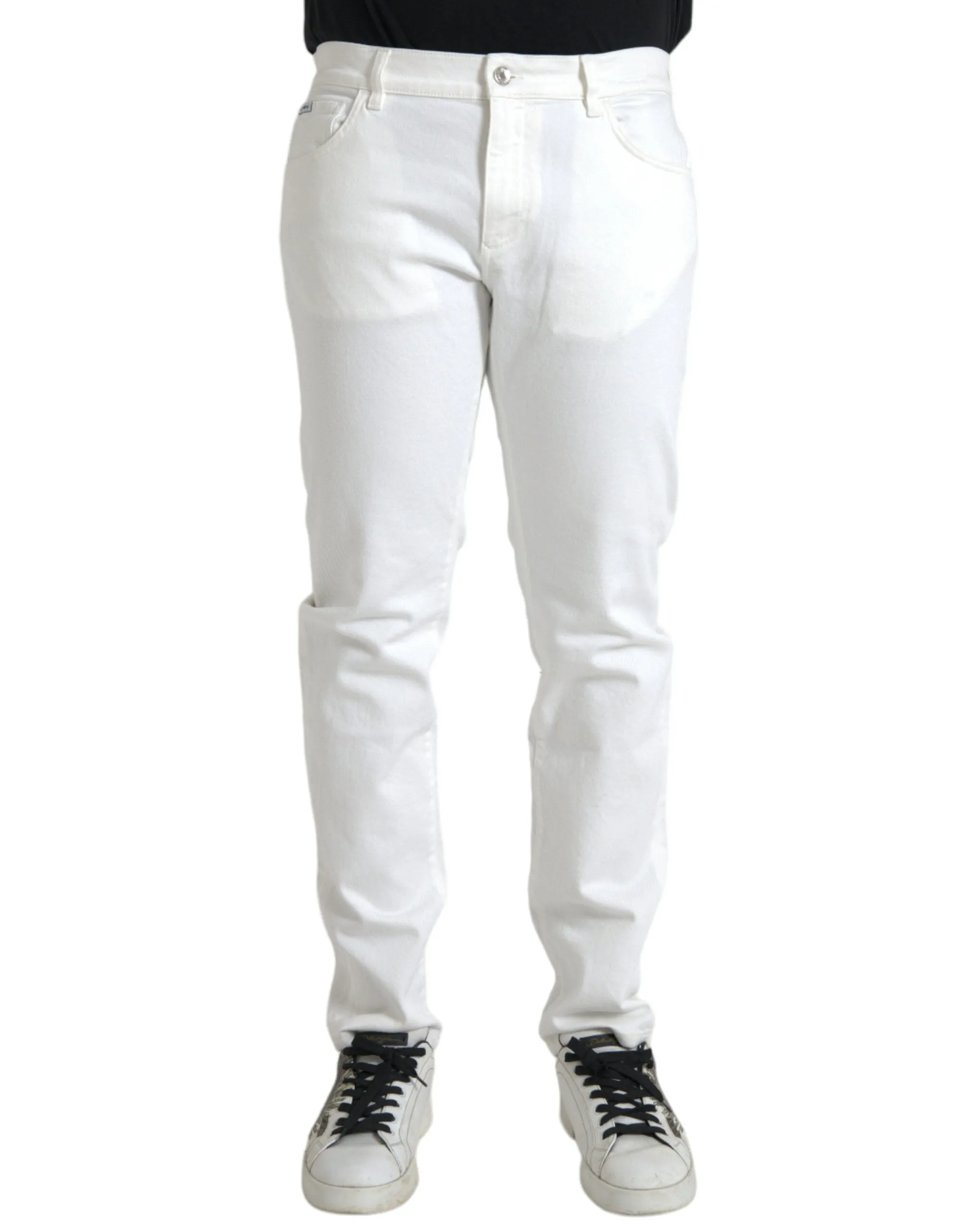 Dolce & Gabbana Jeans Skinny Homme en Coton Élasthanne Bleu