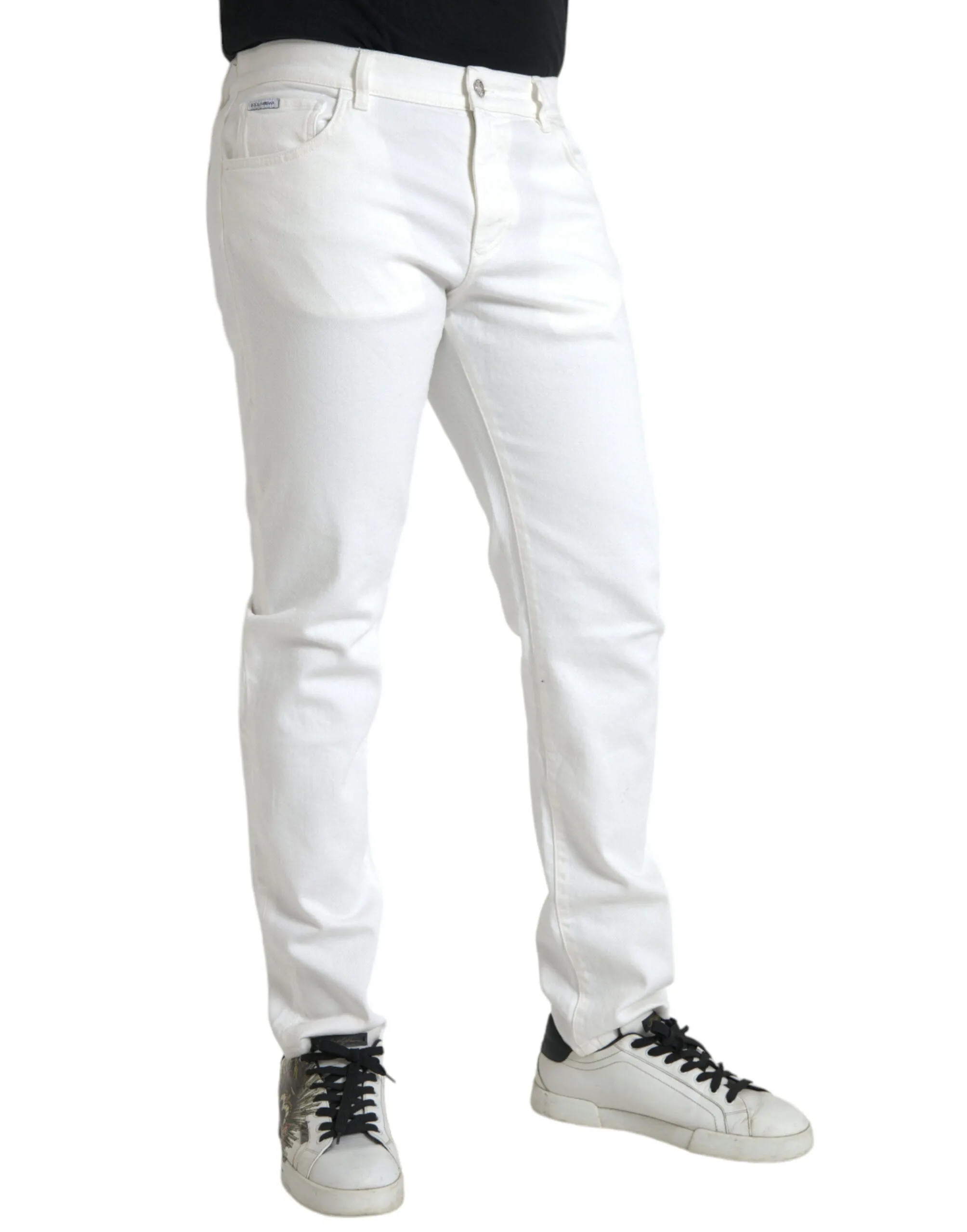 Dolce & Gabbana Jeans Skinny Homme en Coton Élasthanne Bleu