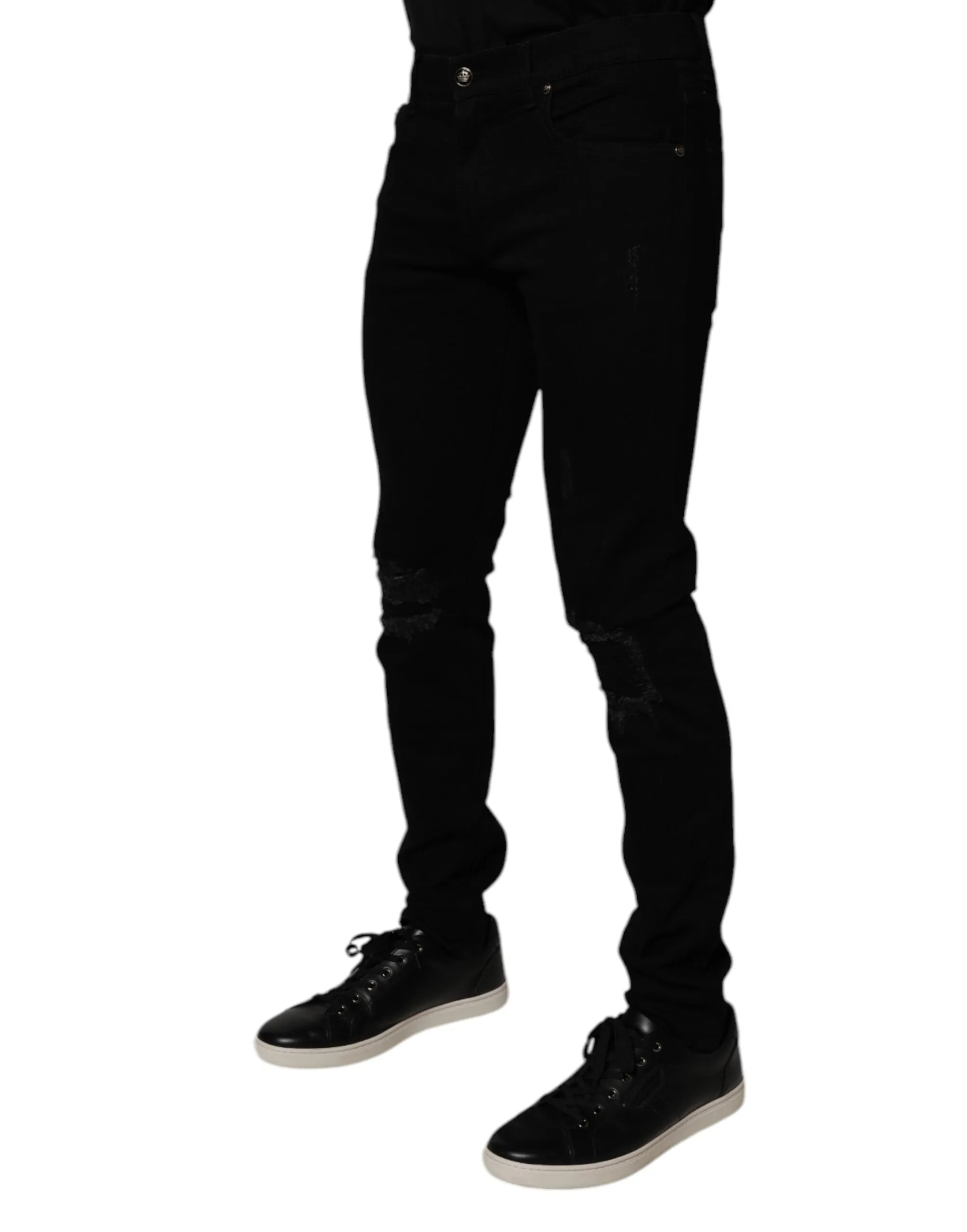 Dolce & Gabbana Jeans Skinny Homme en Coton Élasthanne Bleu