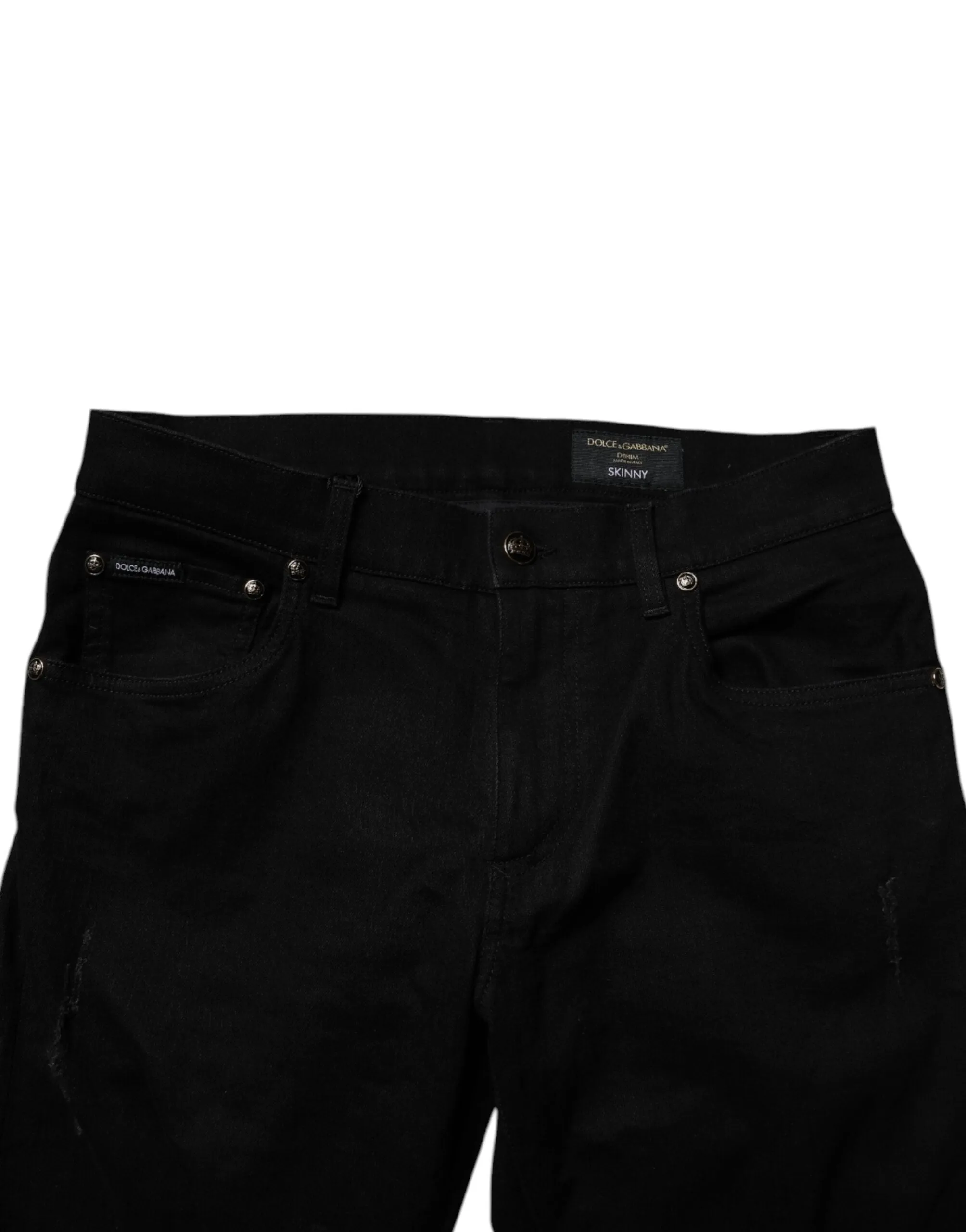 Dolce & Gabbana Jeans Skinny Homme en Coton Élasthanne Bleu
