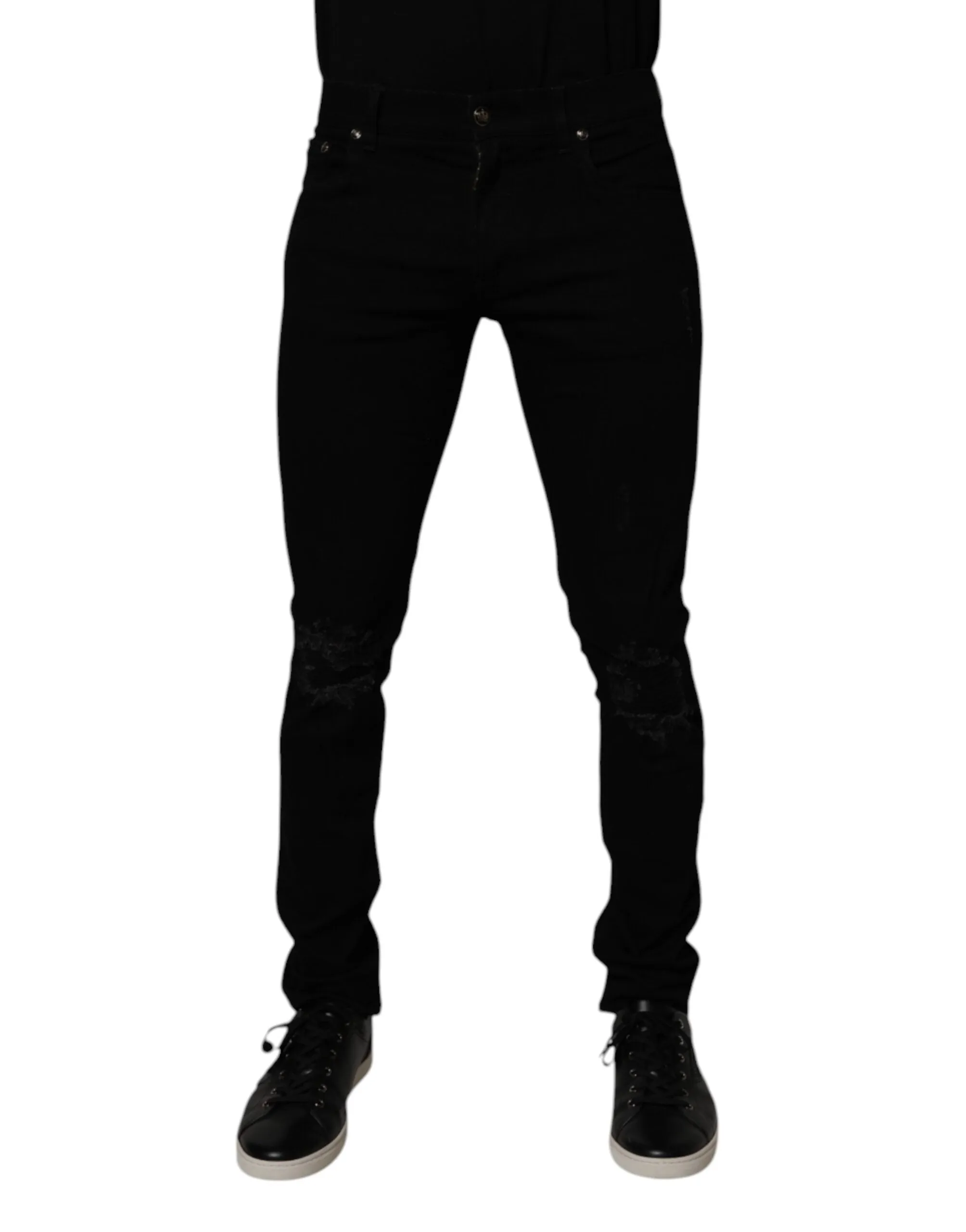 Dolce & Gabbana Jeans Skinny Homme en Coton Élasthanne Bleu