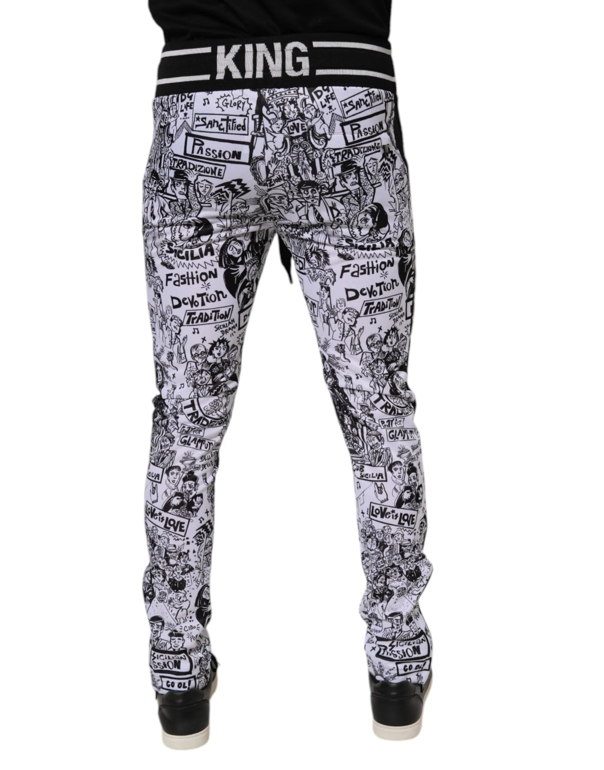 Dolce & Gabbana Graffiti Pantalon de jogging en polyester pour hommes