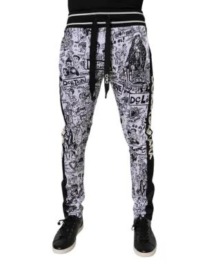 Dolce & Gabbana Graffiti Pantalon de jogging en polyester pour hommes