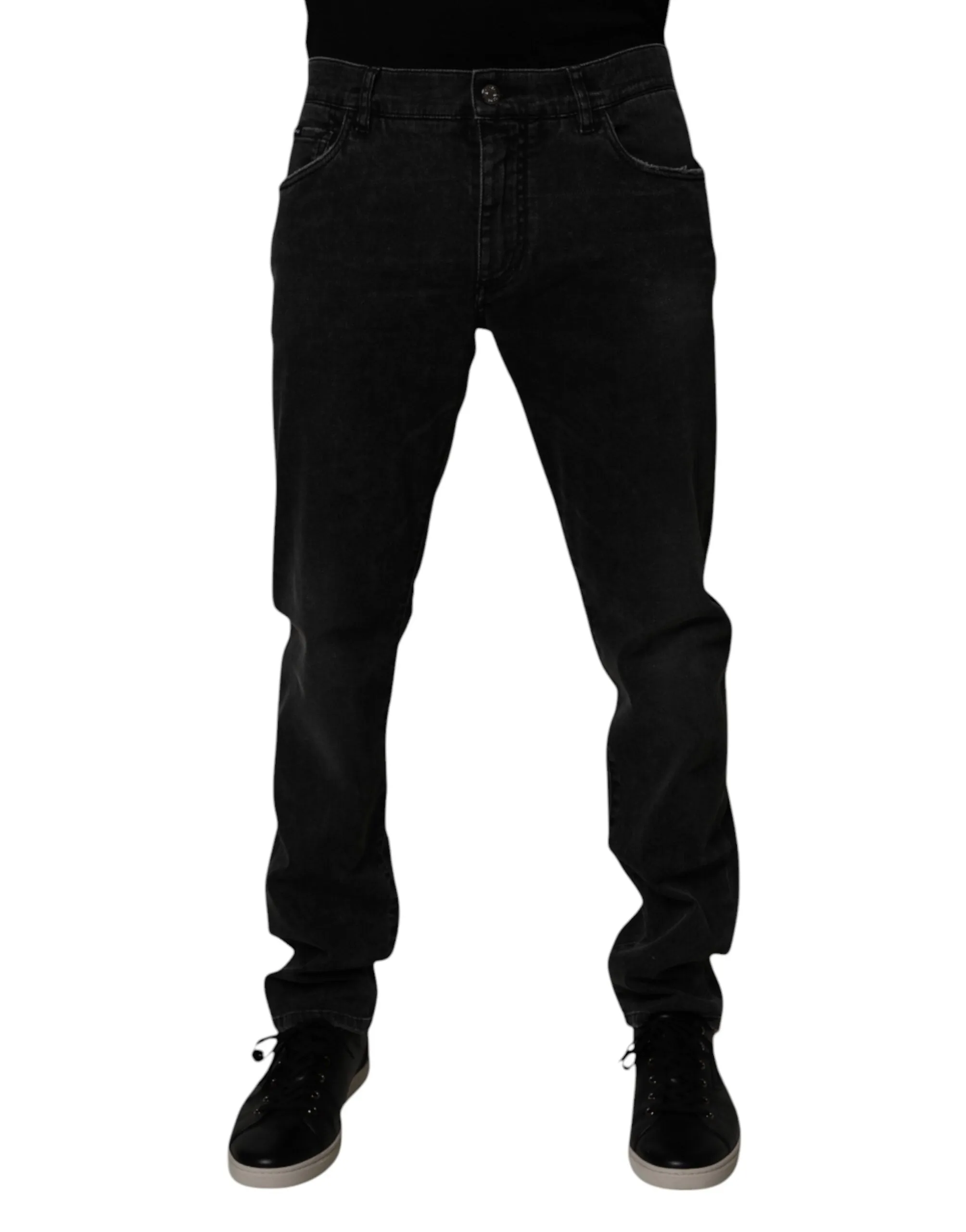 Dolce & Gabbana Jeans Classiques pour Homme en Coton à Motifs Feuilles