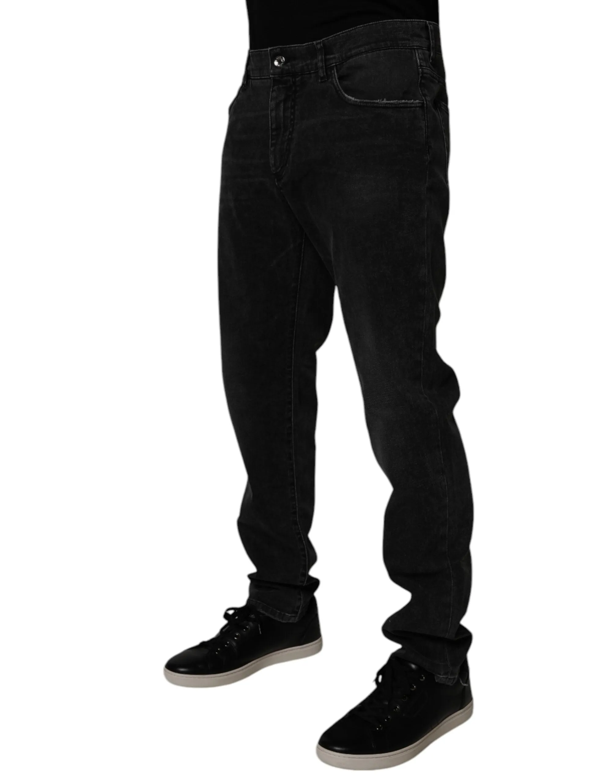 Dolce & Gabbana Jeans Classiques pour Homme en Coton à Motifs Feuilles