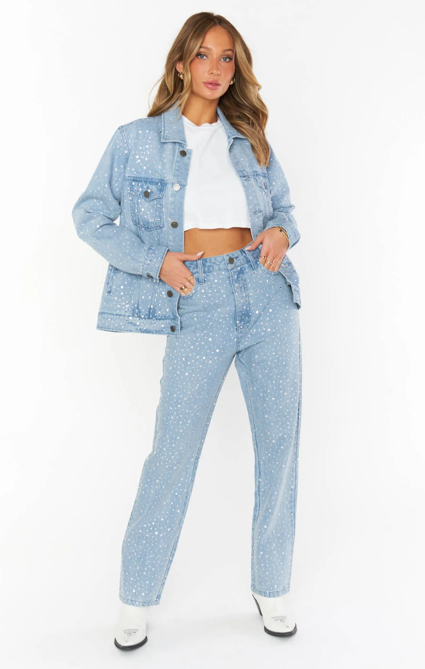 Veste en denim Dover ~ Indigo orné