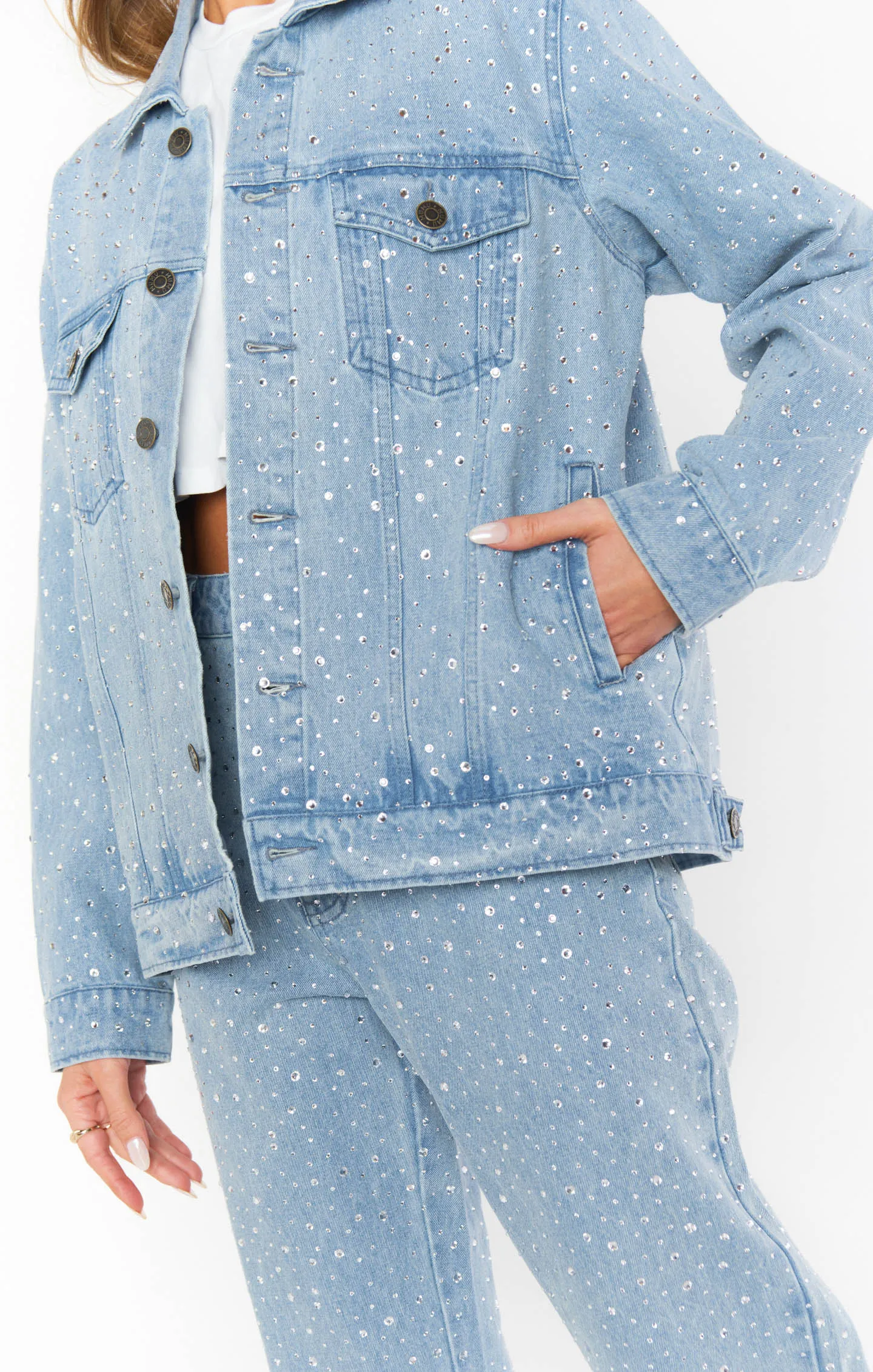 Veste en denim Dover ~ Indigo orné