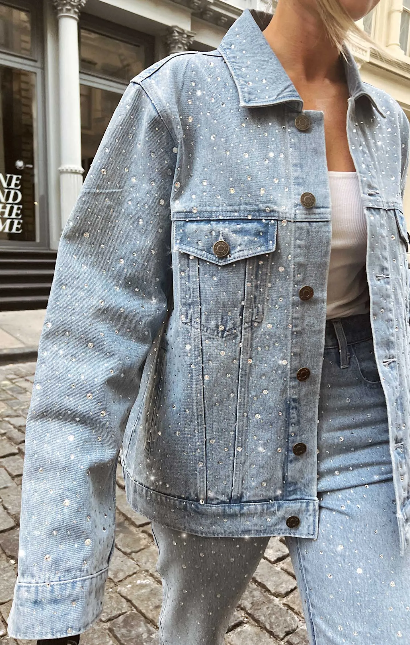Veste en denim Dover ~ Indigo orné