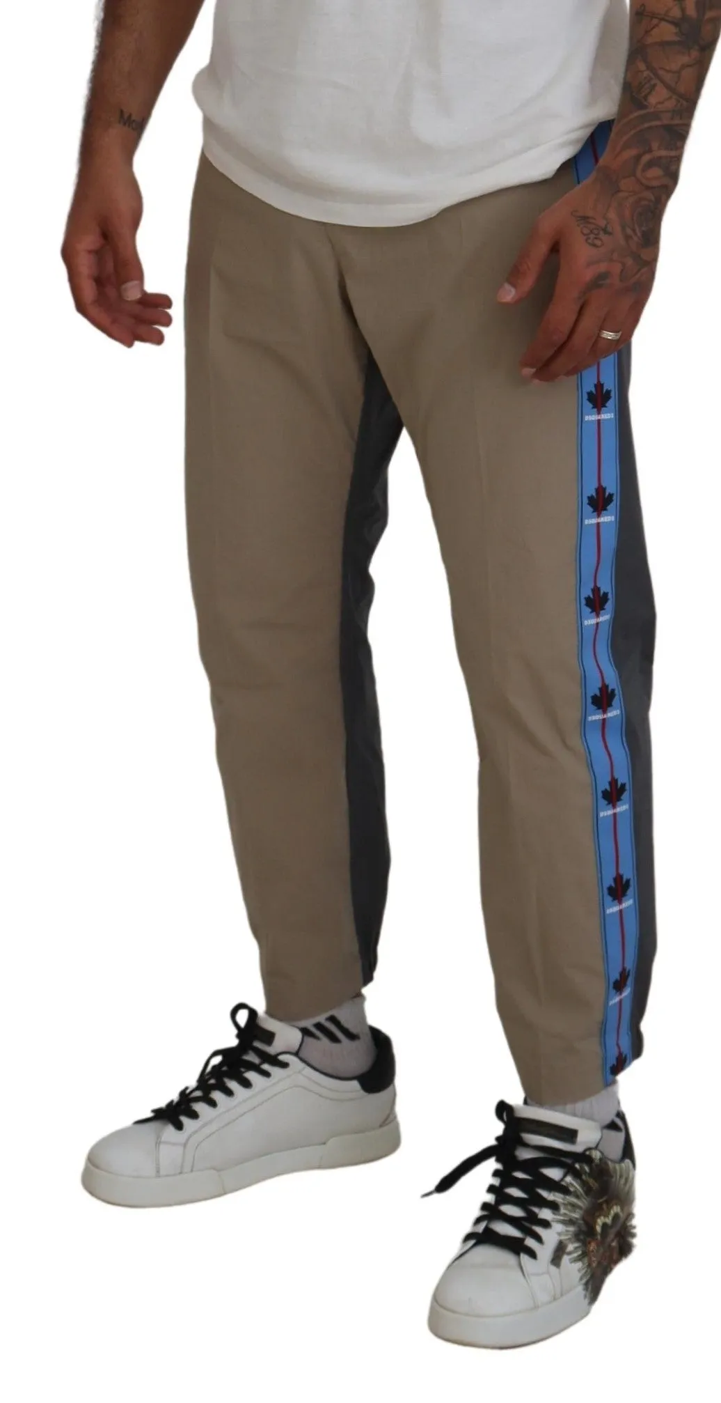 Dsqua2 Coton  Pantalon décontracté bicolore pour hommes