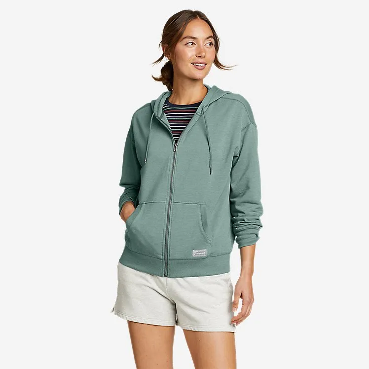 Eddie Bauer Veste à capuche zip confortable pour femme - Vert d'eau foncé Eddie Bauer