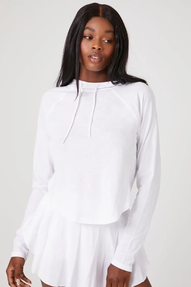 Forever 21 Haut à capuche raglan actif pour femme Blanc Forever 21
