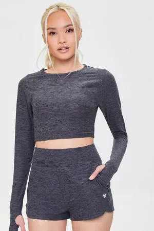 Forever 21 Haut de sport féminin à trous pour les pouces et coupé Noir Forever 21