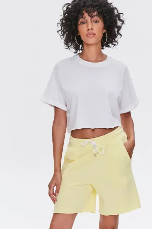 Forever 21 Basique Femme Short en French Terry Jaune Forever 21