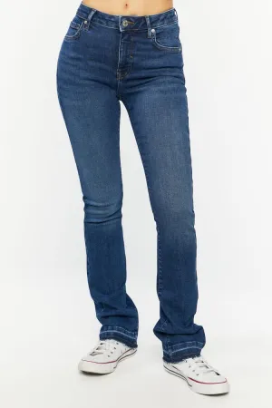 Forever 21 Jean Bootcut Femme en Coton Recyclé à Taille Haute - Denim Foncé Forever 21