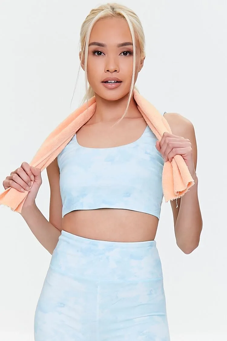 Forever 21 Soutien-gorge de sport tie-dye bleu clair/blanc pour femme Forever 21