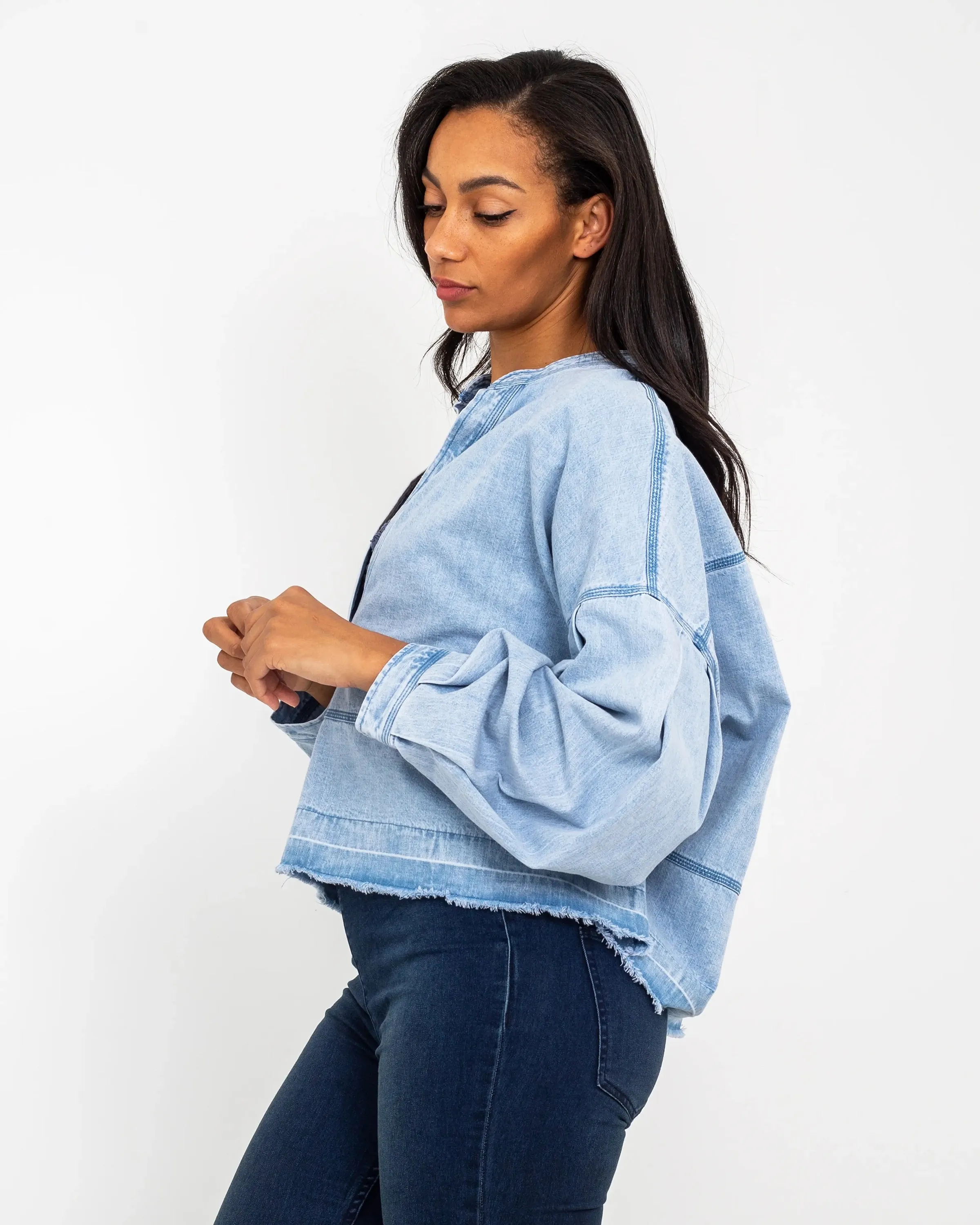 Free People Chemise Pullover Jude en Denim Vintage Indigo