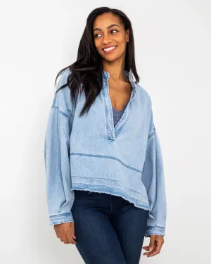 Free People Chemise Pullover Jude en Denim Vintage Indigo