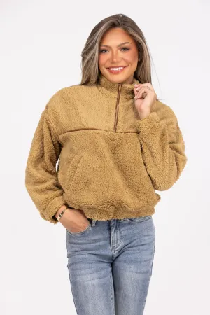 Veste Femme Confortable à Demi-Zip Douce et Floue