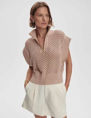 Gaines Demi-Zip Tricot - Taupe Clair
