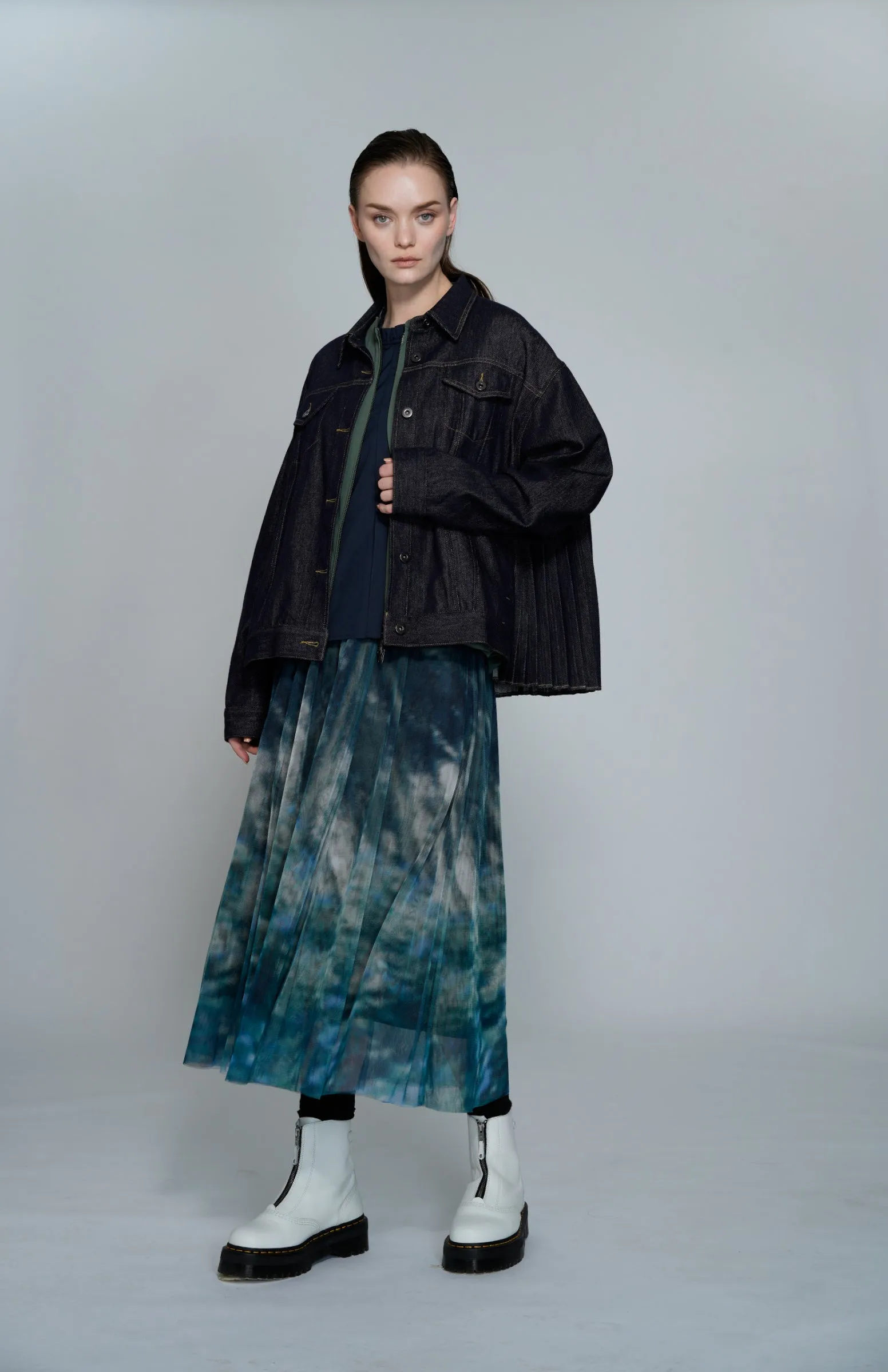 Jupe Maxi Flare à Motifs de Jardin en Maille Atsuro Tayama