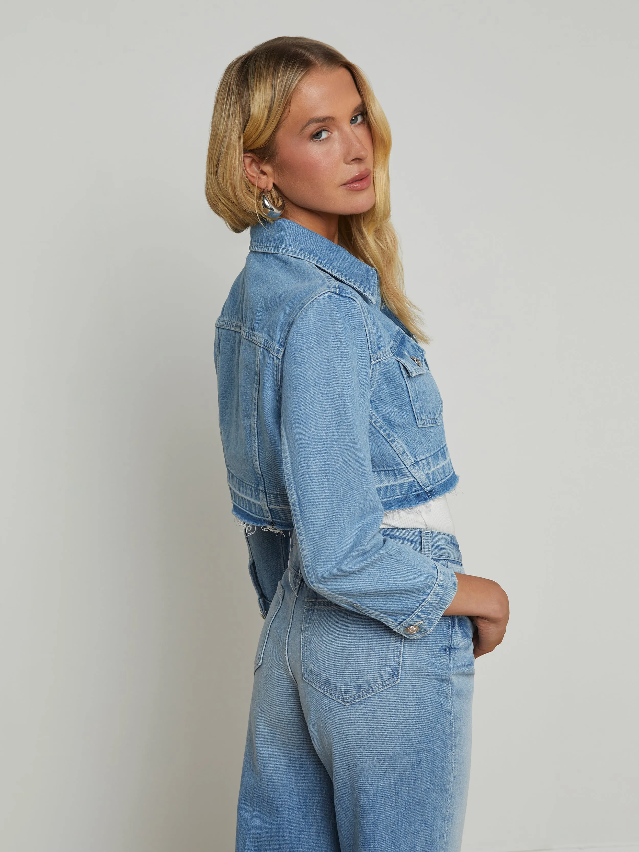 Veste en jean coupée Genevie