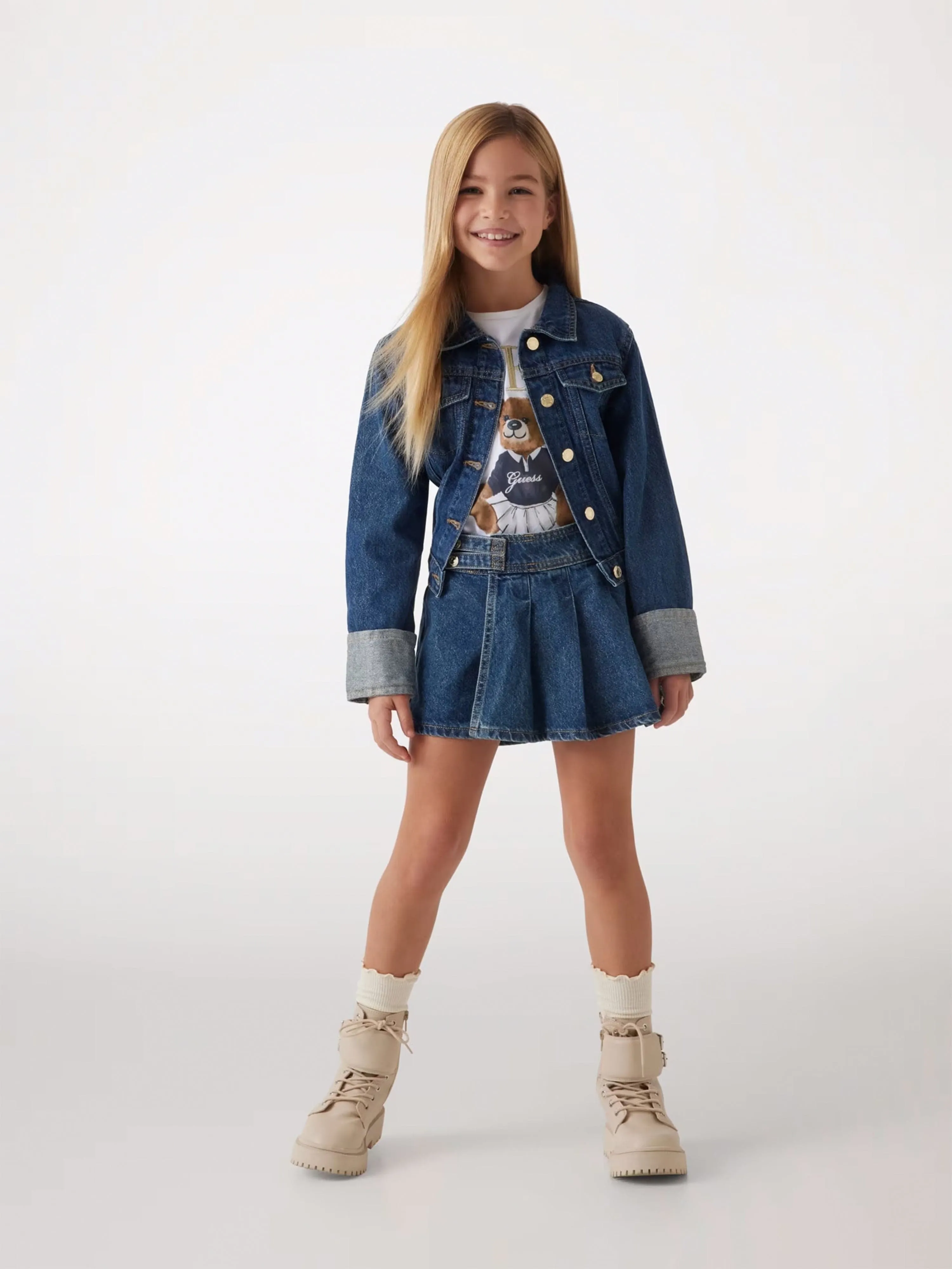 Veste en jean pour fille en bleu