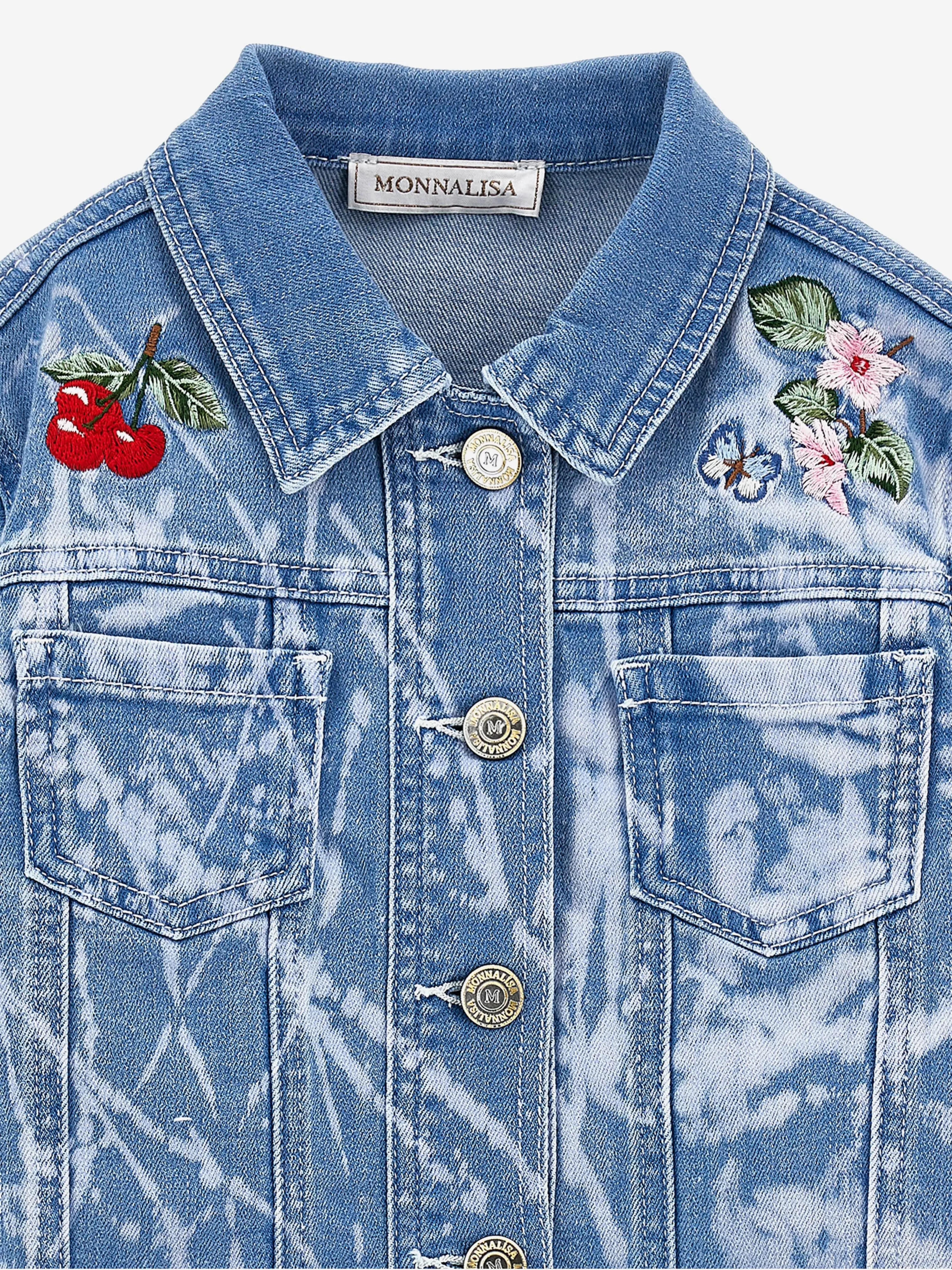 Veste en jean pour filles en bleu