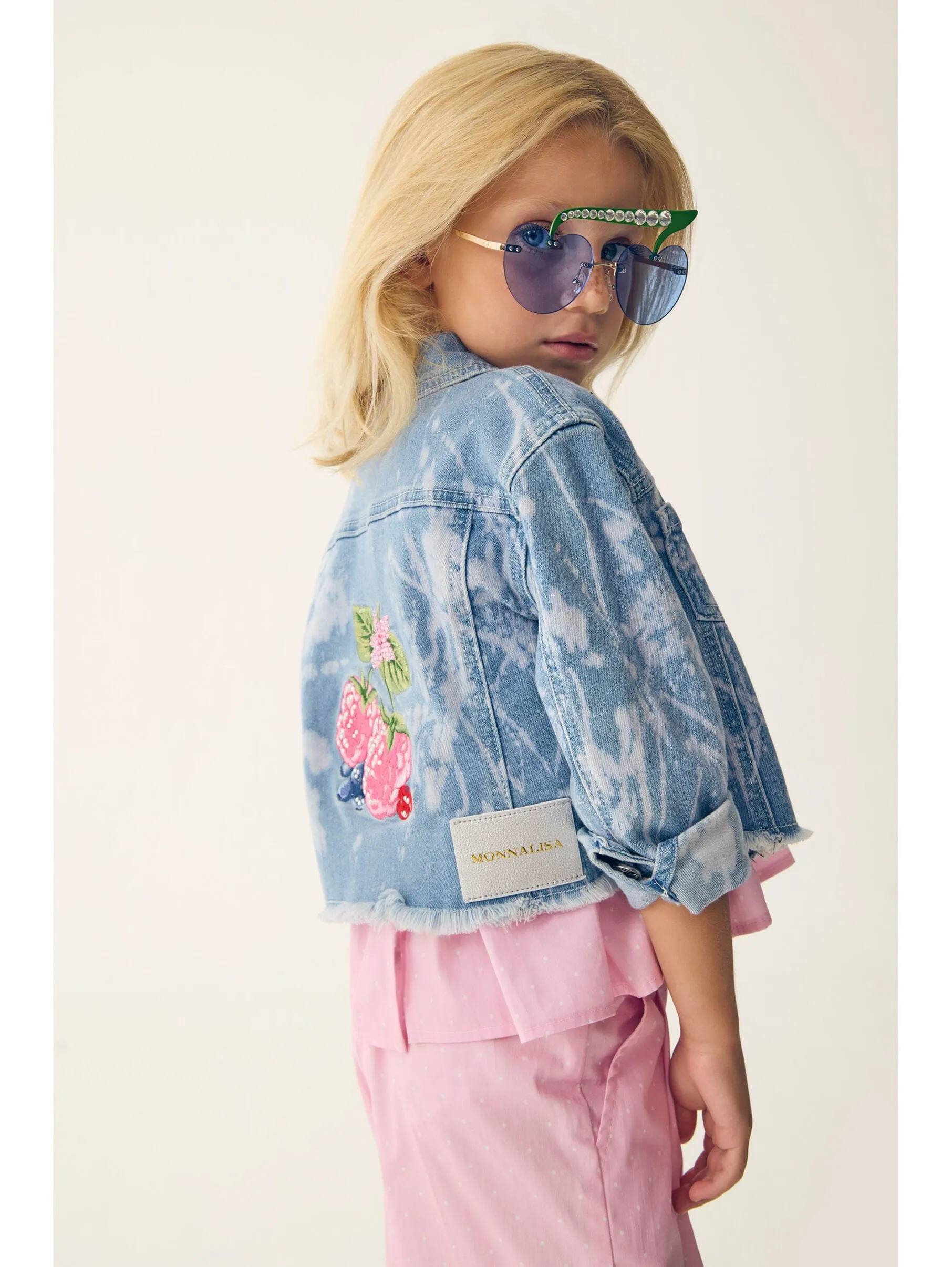 Veste en jean pour filles en bleu