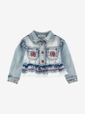 Veste en jean pour filles en bleu