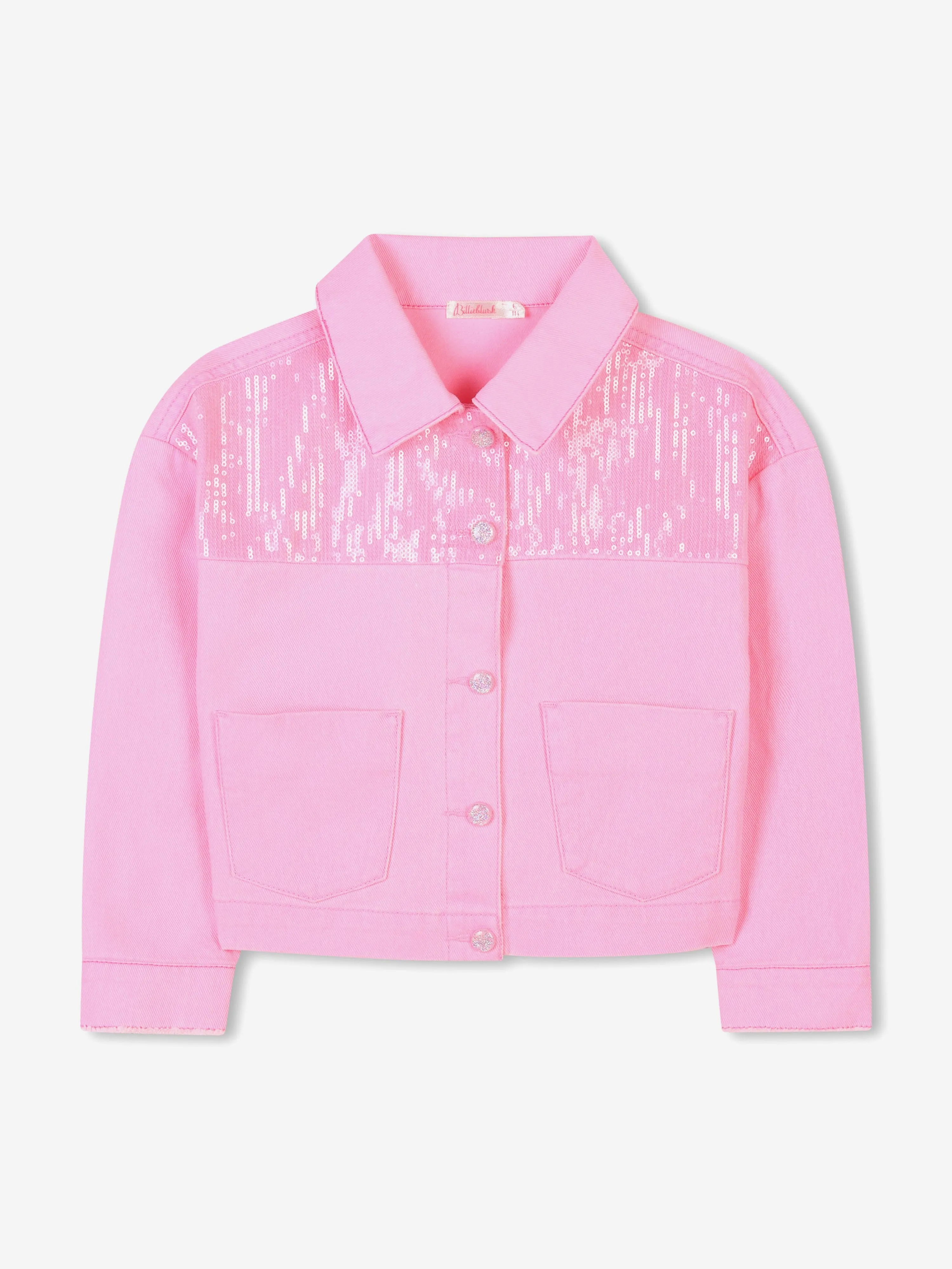 Veste en jean à paillettes pour filles en rose