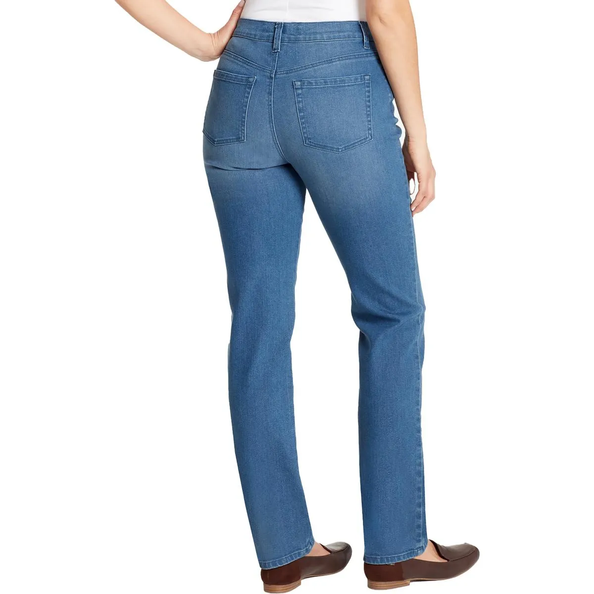 Gloria Vanderbilt Femmes Petites Jeans Taille Haute Légèrement Délavés Coupe Droite