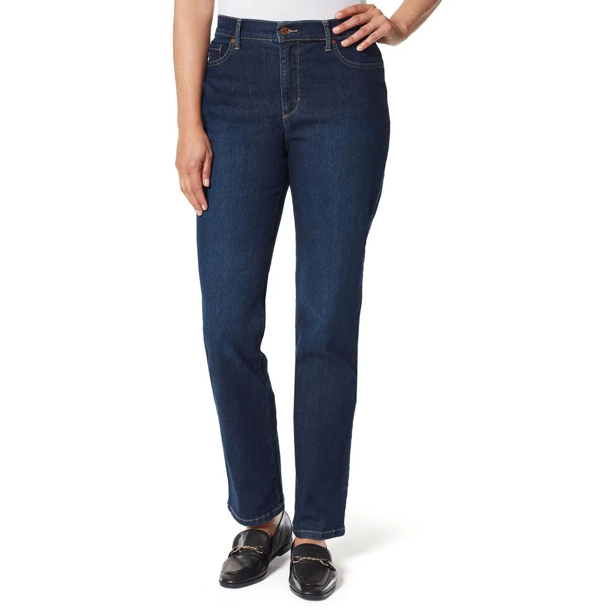 Gloria Vanderbilt Femmes Petites Jeans Taille Haute Légèrement Délavés Coupe Droite