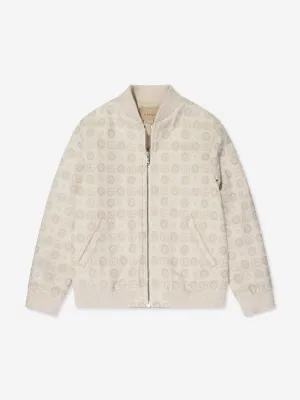 Veste bomber en jean Gucci pour garçons en ivoire