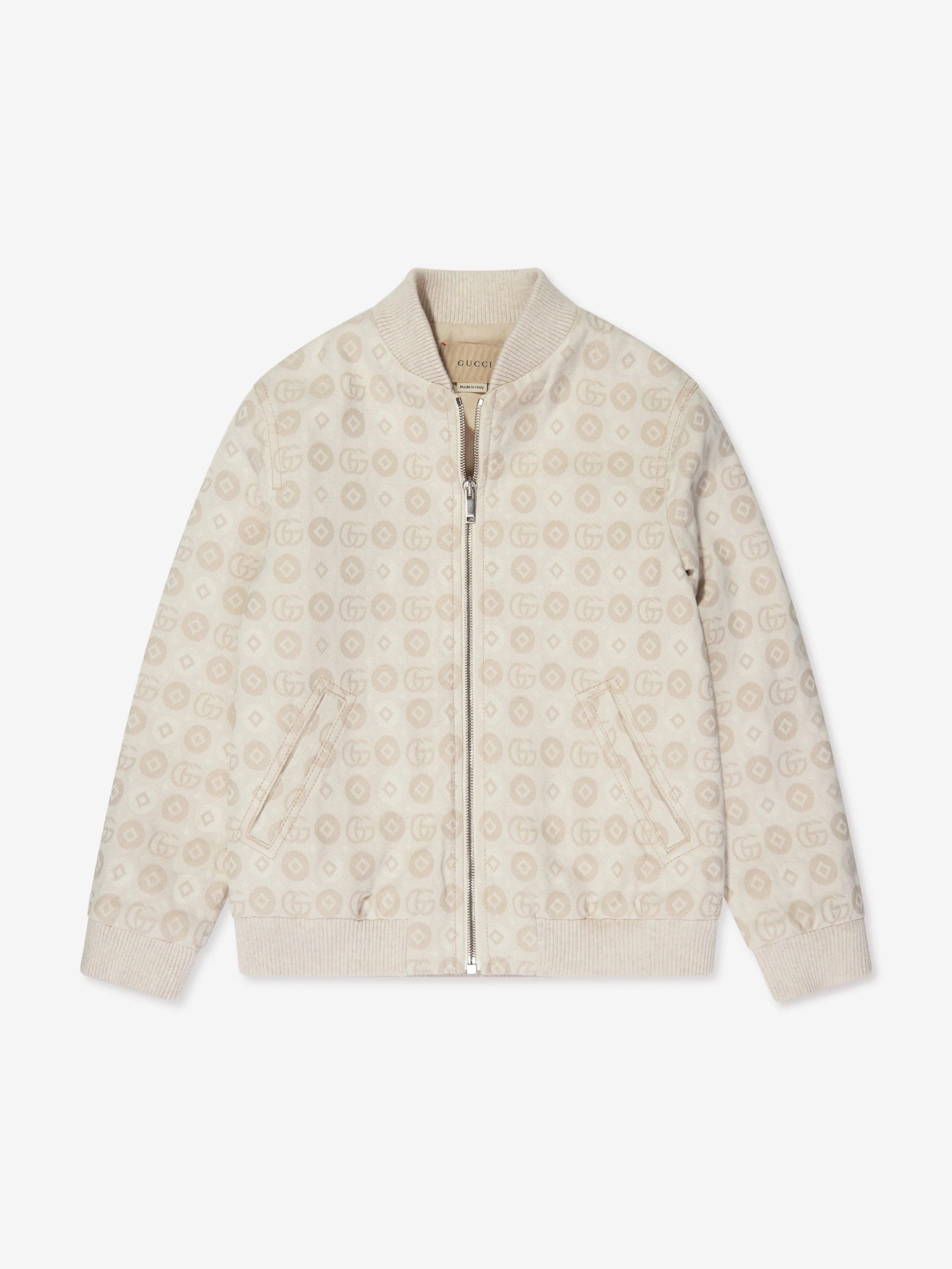 Veste bomber en jean Gucci pour garçons en ivoire