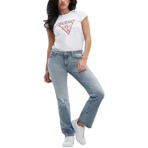 Guess Jeans Femme Taille Moyenne Lavage Clair Coupe Droite