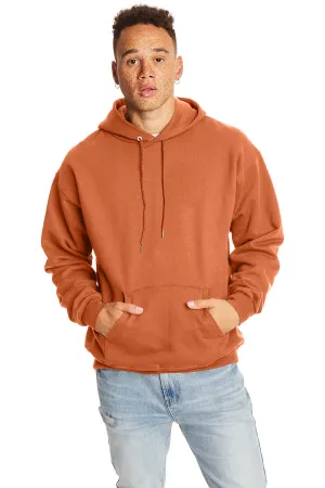 Hanes Sweat à capuche pour hommes Ultimate Cotton PrintPro XP résistant aux boulochages avec poche kangourou - Orange citrouille