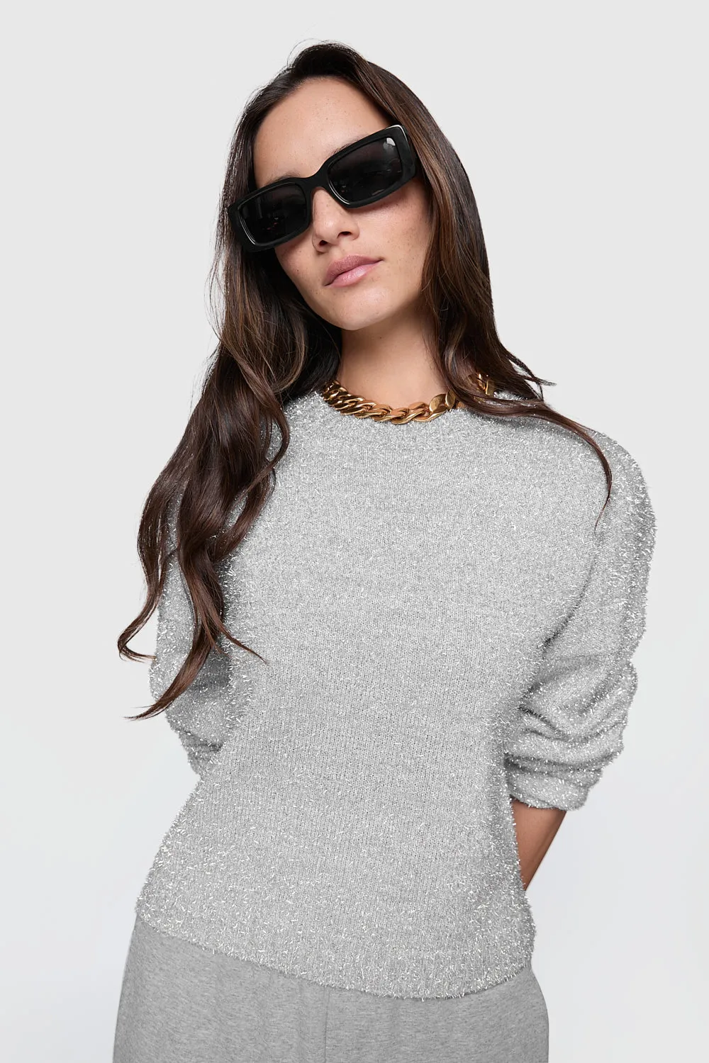Pull Henley en Lurex