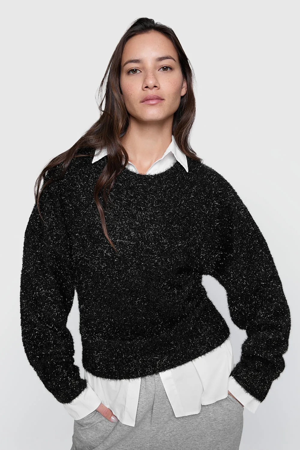 Pull Henley en Lurex