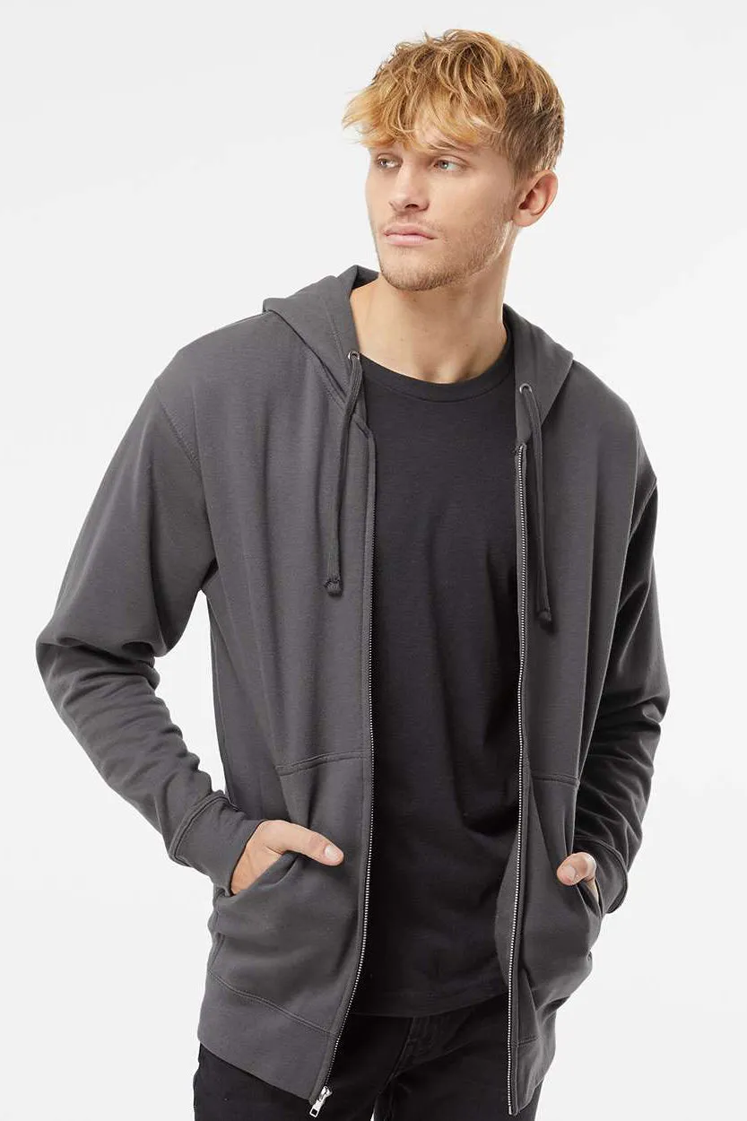 Veste à capuche indépendante pour hommes avec fermeture éclair et poches - Gris anthracite