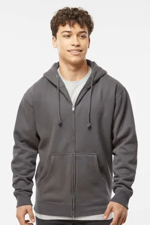 Veste à capuche indépendante pour hommes avec fermeture éclair et poches - Gris anthracite