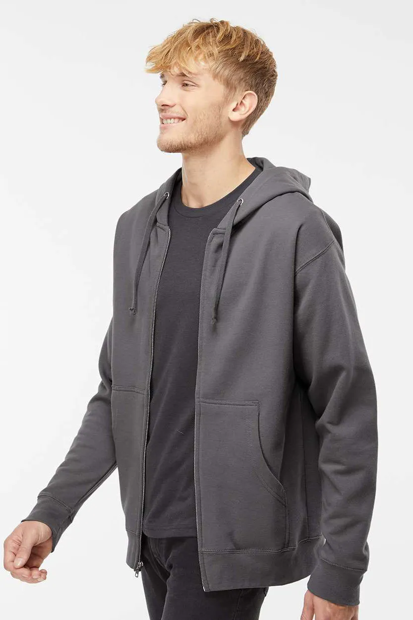Veste à capuche indépendante pour hommes avec fermeture éclair et poches - Gris anthracite