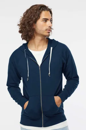 Veste à capuche indépendante pour hommes avec fermeture éclair complète et poches en boucle Terry - Bleu indigo