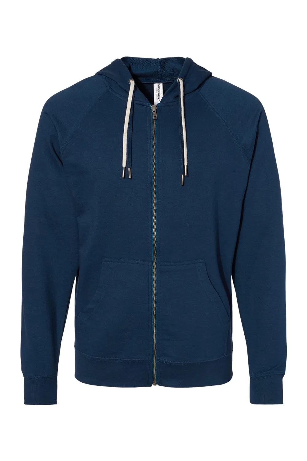 Veste à capuche indépendante pour hommes avec fermeture éclair complète et poches en boucle Terry - Bleu indigo