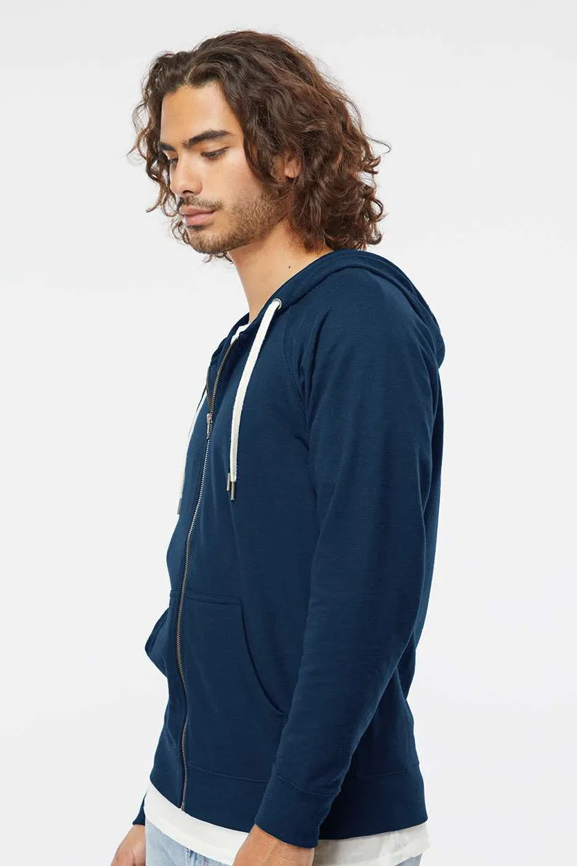 Veste à capuche indépendante pour hommes avec fermeture éclair complète et poches en boucle Terry - Bleu indigo