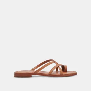 SANDALES INDIGO EN CUIR MARRON