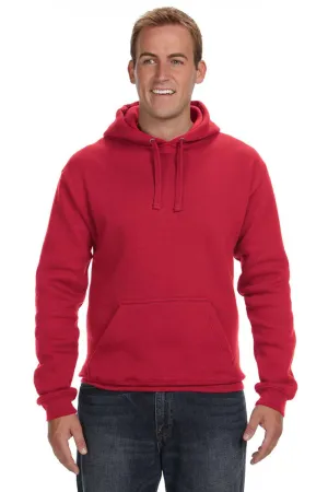 J America Sweat à capuche en polaire premium pour hommes avec poche kangourou - Rouge